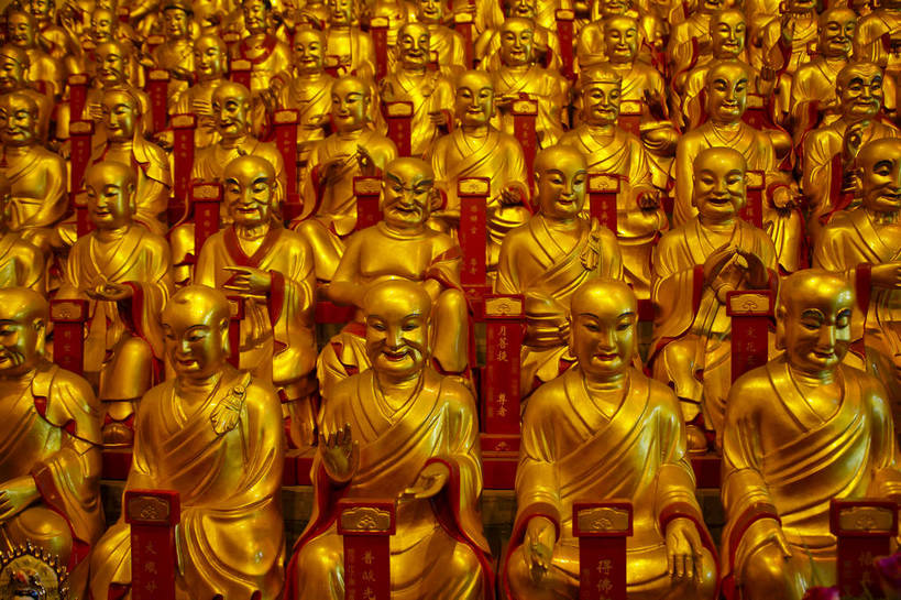 横图,彩色,室内,白天,上海,中国,雕像,佛像,塑像,图片,文化遗产,文物,古代,多个,金色,摄影,宗教,佛教,信仰,金佛,中国文化,东亚,龙华寺,传统文化,bj174