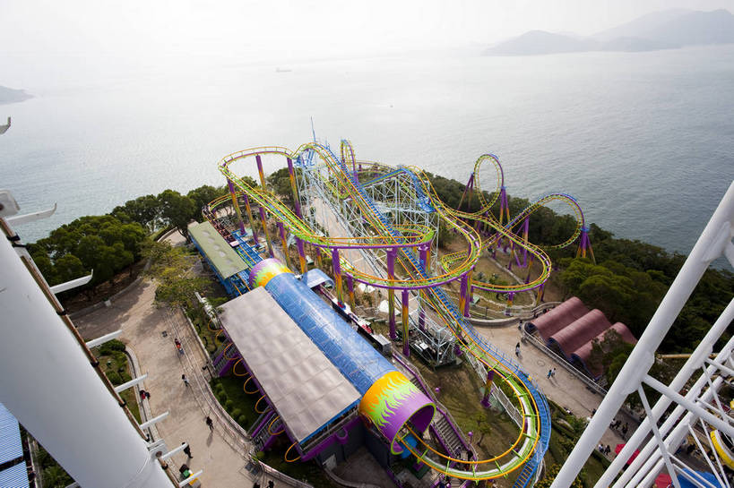 公园,游乐园,横图,室外,白天,旅游,度假,城市,香港,中国,海湾,娱乐,过山车,海洋公园,享受,休闲,放松,游乐设施,都市风光,中国文化,旅行,bj174