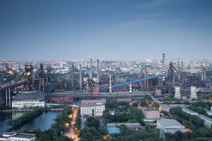 无人,工厂,横图,室外,白天,旅游,北京,中国,设备,现代,工业,经济,冶炼,东亚,繁荣,炼钢,旅行,制造厂,生产工厂,首钢,高炉,冶炼设备,bj174