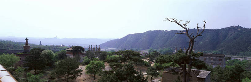 无人,横图,彩色,室外,白天,旅游,度假,美景,名胜古迹,山脉,树林,标志建筑,地标,建筑,中国,亚洲,遗迹,图片,古迹,文物,娱乐,建设,古建筑,树木,风景,天空,自然,群山,享受,休闲,远景,旅游胜地,放松,摄影,地理,园林,风光,宁静,自然风光,古文明,东亚,中华人民共和国,华北地区,河北,河北省,冀,承德,承德市,外八庙,须弥福寿之庙,bj174