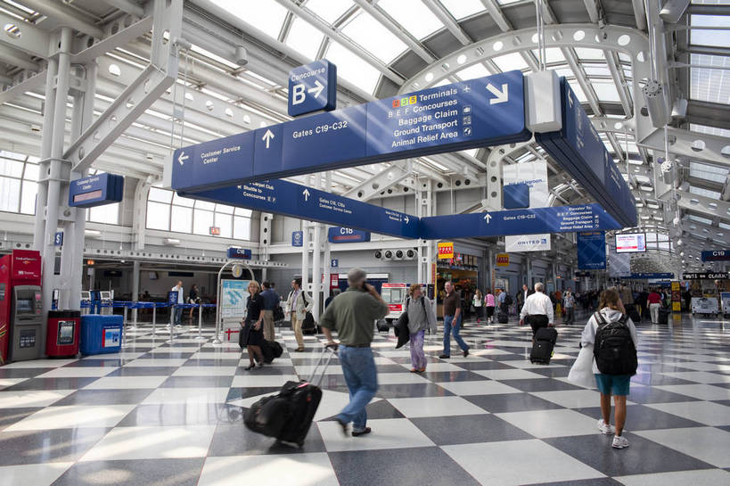 机场,横图,彩色,室内,特写,白天,旅游,建筑,美国,游客,图片,交通,辉煌,候机厅,现代建筑,大堂,航站楼,旅游胜地,运输,摄影,文明,细节,发展,芝加哥,繁荣,旅行,芝加哥机场,bj174