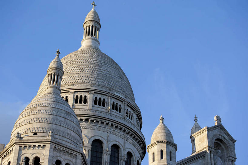 教堂,横图,彩色,室外,特写,白天,旅游,度假,名胜古迹,标志建筑,城市,地标,建筑,法国,巴黎,局部,遗迹,图片,景观,建筑群,古典,古迹,文物,娱乐,建设,古建筑,圆顶,地标建筑,享受,休闲,旅游胜地,放松,摄影,文明,古文明,哥特式建筑,世界文化遗产,圣心教堂,旅行,蒙马特高地,传统文化,bj174