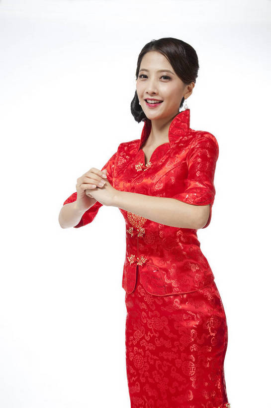 东方人,站,笑,竖图,彩色,室内,白天,抠图,白色背景,侧面,民族服装,时尚,成功,北京,中国,仅一个人,旗袍,节日,庆祝,图片,古典,文化,传统,庆典,喜庆,成熟,可爱,美女,竖,自信,抱拳,摄影,生活方式,纪念,青春,优雅,乐观,行礼,妖娆,年轻女性,女人,女性,亚洲人,中国人,年轻人,半身,影棚拍摄,礼服,愉快,bj174