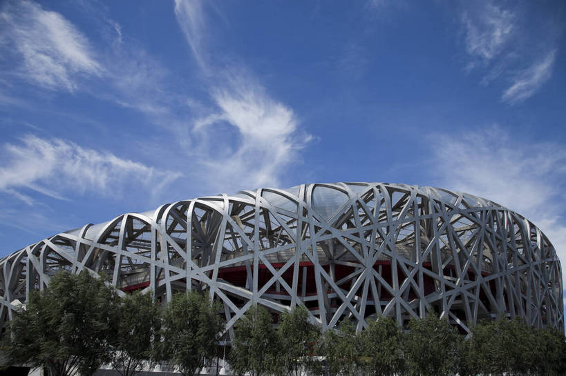 无人,公园,横图,彩色,室外,白天,旅游,城市风光,城市,建筑,北京,中国,鸟巢,图片,建筑群,辉煌,现代建筑,旅游胜地,摄影,文明,发展,国家体育场,奥运场馆,繁荣,旅行,奥林匹克公园,bj174