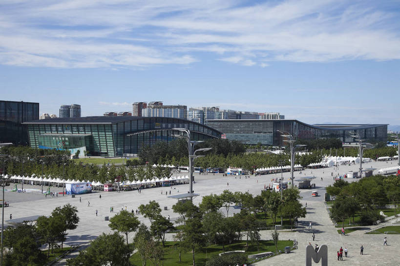 无人,公园,广场,横图,彩色,室外,白天,旅游,办公楼,树林,城市风光,城市,大厦,建筑,北京,中国,图片,建筑群,辉煌,现代建筑,场馆,旅游胜地,摄影,文明,发展,繁荣,旅行,奥林匹克公园,bj174