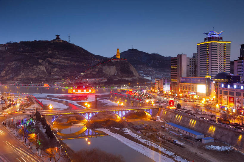 无人,横图,俯视,旅游,山,建筑,中国,乡村,城镇,农村,民居,村庄,旅游胜地,村落,文明,中国文化,陕西,灯火辉煌,延安,屯子,墟落,山城,旅行,居住区,bj174