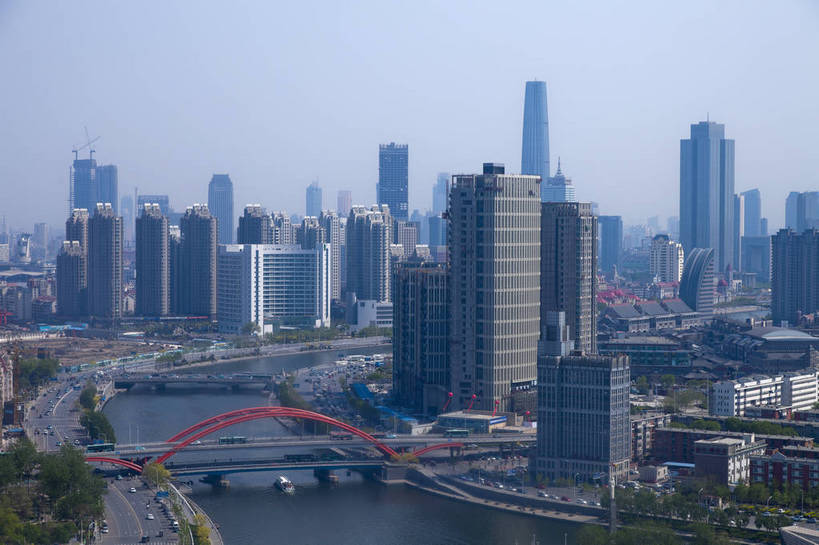 无人,横图,彩色,室外,白天,旅游,城市,道路,建筑,天津,中国,图片,景观,桥,交通,辉煌,现代建筑,旅游胜地,摩天大厦,摄影,风光,文明,发展,繁荣,河,旅行,海河,bj174