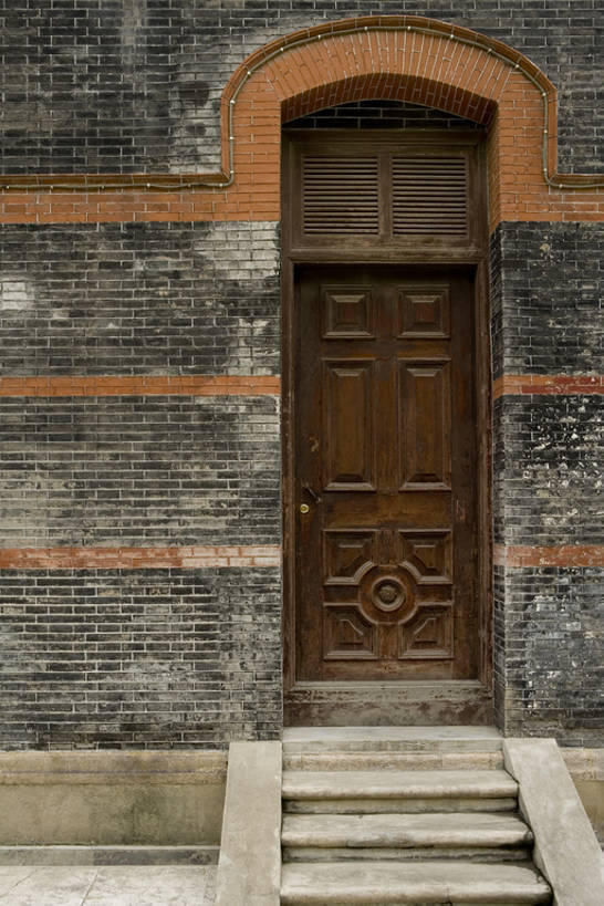 无人,横图,室外,楼梯,门,关闭,砖,阶梯,门口,古典,台阶,封闭,旧的,破败,bj175