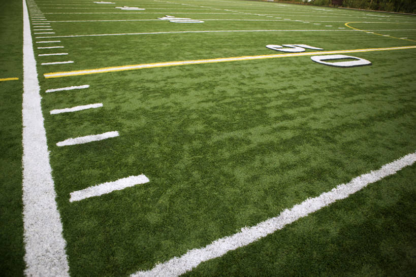 无人,足球场,体育馆,运动场,横图,室外,白天,运动,橄榄球,草地,格子,球场,体育场,草,绿色,白色,摄影,运动馆,彩图,全框架,bj175