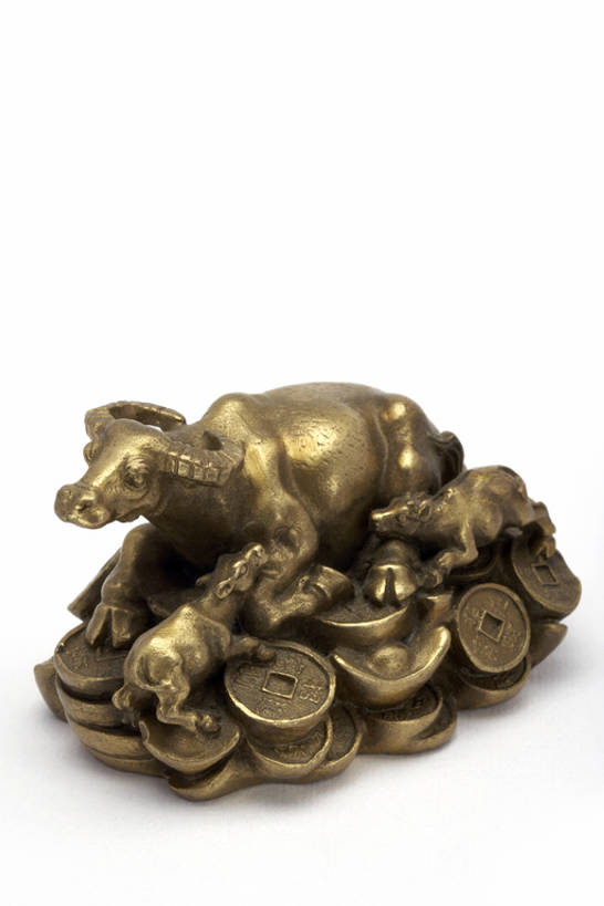 无人,竖图,留白,白色背景,运气,成功,牛,静物,中国,亚洲,艺术,装饰,金属,雕刻,符号,十二生肖,装饰品,一个,纪念品,工艺品,力量,财富,摄影,单个,护身符,铜,中国文化,东亚,繁荣,货币,硬币,水牛,彩图,影棚拍摄,金子,传统文化,象征主义,bj175