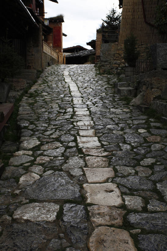 无人,竖图,室外,石头,路,香格里拉,中国,亚洲,石子,古城,小路,地标建筑,摄影,中国文化,东亚,云南省,石块,岩石,彩图,传统文化,社会历史,bj175