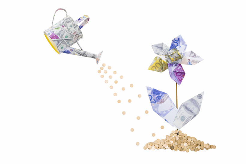 无人,横图,留白,抠图,白色背景,植物,静物,北京,中国,亚洲,形状,符号,喷壶,财富,金融,投资,纸币,摄影,生长,简单,东亚,货币,硬币,彩图,影棚拍摄,bj175