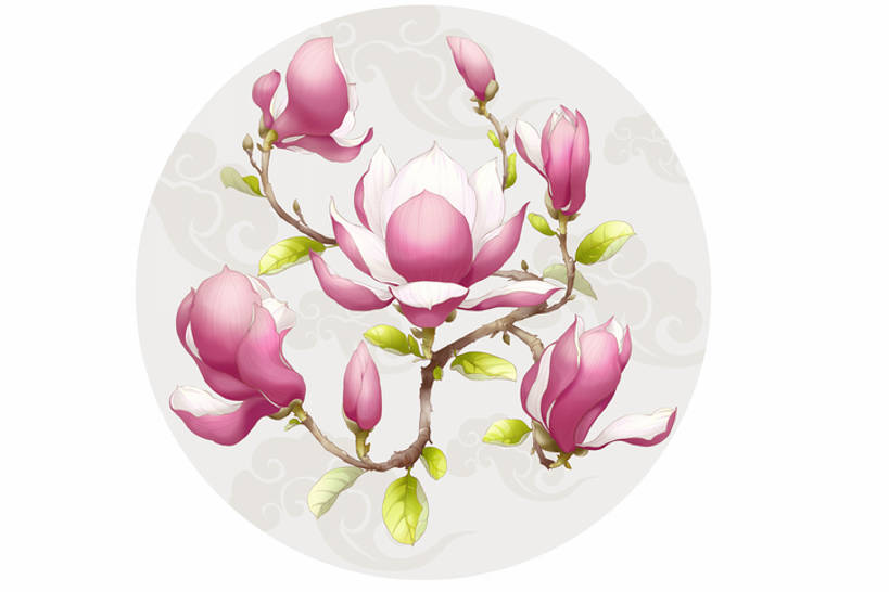 无人,横图,彩色,插画,留白,白色背景,幸福,运气,数码,科技,玉兰花,阴影,装饰,网络,圆形,符号,高光,几何,计算机图形,祝福,合成,图画,传统,画,祥云,花,花朵,紫色,花束,春天,美女,财富,摄影,影棚,五颜六色,色彩斑斓,电脑合成图,数码合成图,珍贵,优美,合成图,中国文化,摄影棚,五彩缤纷,工笔画,古典风格,漫画,辛夷,写实,具体,具象,五彩斑斓,木兰花,五光十色,玉兰,应春花,木兰,白玉兰,玉树,彩图,影棚拍摄,欢乐,拍摄,望春,传统文化,玉堂春,bj175