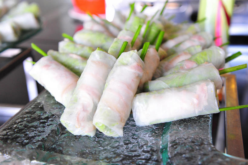 无人,横图,室内,白天,留白,丰富,春卷,饮食,排列,盘子,夏天,健康,卷起,摄影,清新,健康食物,彩图,bj175