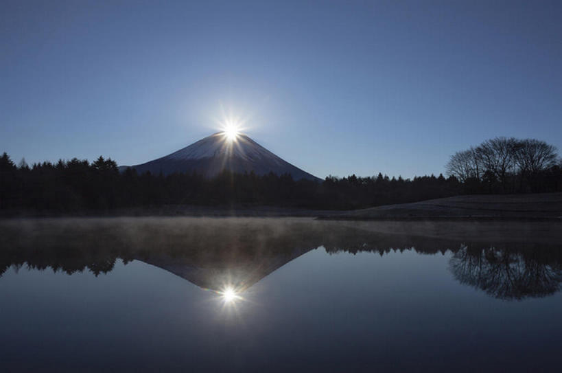 无人,横图,室外,白天,背景,旅游,度假,日出,湖,美景,山,水,太阳,富士山,日本,反射,地形,景观,水平线,娱乐,钻石,风景,天空,自然,享受,休闲,景色,放松,摄影,宁静,自然风光,地貌,山梨县,罕见,亮粉,荒僻,偏僻,偏远,遥远,冷僻,冒险,彩图,本栖湖,富士,bj175