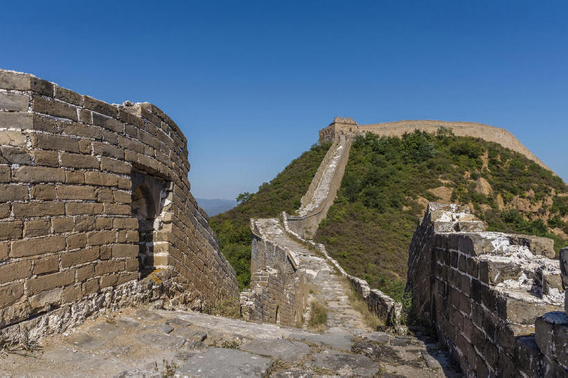 横图,室外,白天,长城,中国,墙,地形,风景,天空,东亚,河北省,金山岭,bj175