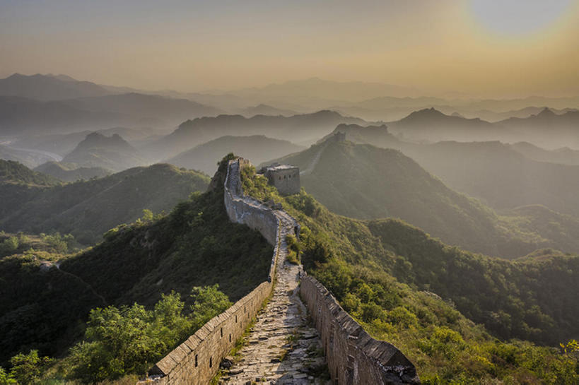 横图,室外,白天,山,长城,中国,墙,地形,风景,天空,东亚,河北省,金山岭,bj175