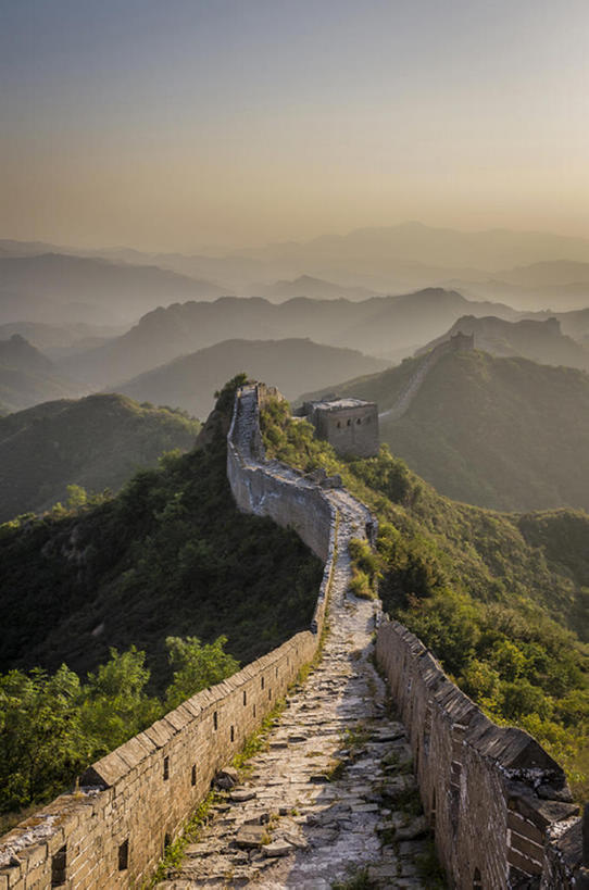 竖图,室外,白天,山,长城,中国,墙,地形,风景,天空,东亚,河北省,金山岭,bj175