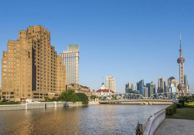 高楼大厦,横图,室外,白天,河流,上海,中国,亚洲,地形,风景,天空,建造,浦东新区,外白渡桥,东亚,东方明珠塔,bj175