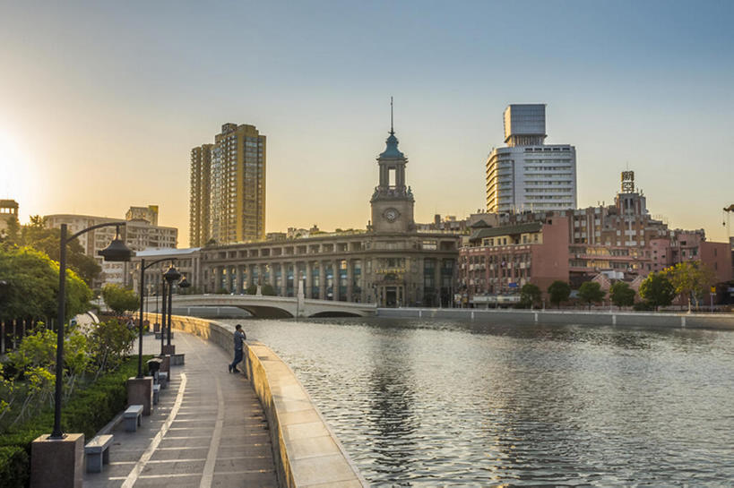 横图,室外,白天,河流,上海,中国,亚洲,地形,风景,建造,苏州河,东亚,上海邮政博物馆,bj175