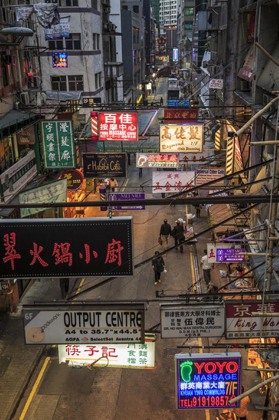 竖图,室外,路,香港,中国,亚洲,标记,霓虹,黄昏,汉字,建造,中心,东亚,香港岛,高角度拍摄,bj175