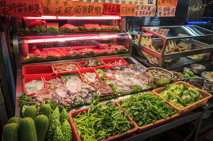 无人,横图,蔬菜,台湾,亚洲,食品,夜市,台北,海产,bj175