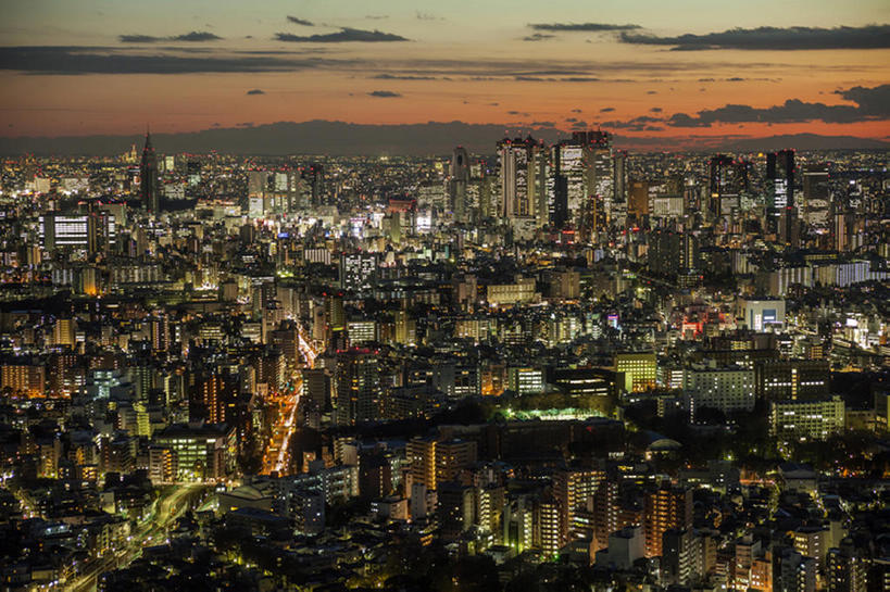 横图,室外,夜晚,夜景,东京,日本,都市,风景,建造,bj175