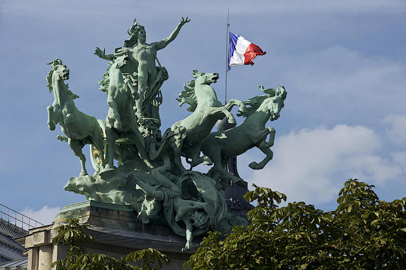 横图,室外,白天,马,雕塑,法国,巴黎,欧洲,天空,大皇宫,bj175