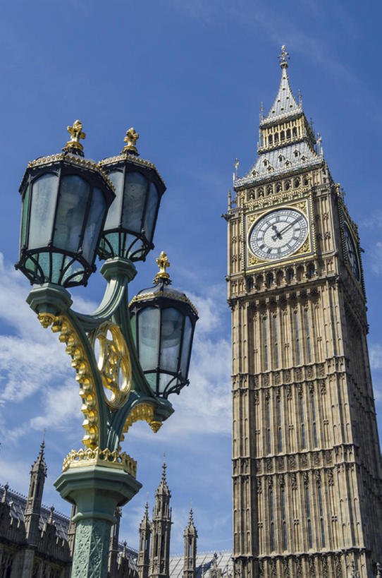 竖图,室外,白天,路灯,欧洲,伦敦,大本钟,英格兰,钟塔,世界遗产,天空,建造,钟,联合国教科文组织,bj175
