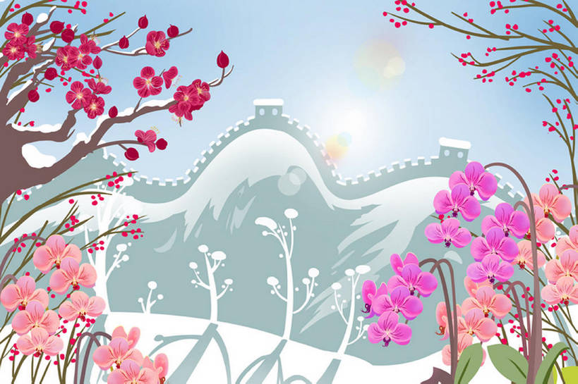无人,横图,彩色,插画,室外,数码,科技,美景,雪,植物,冬至,蝴蝶兰,长城,日光,中国,亚洲,阴影,光束,网络,景观,冬天,梅花,高光,几何,计算机图形,合成,图画,画,花,花朵,树,风景,天空,自然,景色,季节,五颜六色,色彩斑斓,电脑合成图,数码合成图,合成图,清新,自然风光,五彩缤纷,漫画,东亚,写实,具体,具象,五彩斑斓,蝶兰,兰中皇后,五光十色,兰花,兰花之后,台湾蝴蝶兰,插图,节气