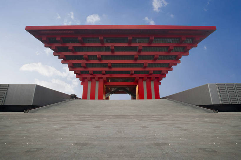 无人,博物馆,广场,横图,室外,白天,旅游,度假,楼梯,建筑,上海,中国,娱乐,天空,享受,休闲,上海世博会,放松,摄影,中国文化,中国馆,东亚,世界博览会,万里无云,彩图,bj175