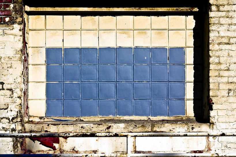 无人,横图,窗户,日光,华盛顿,美国,花纹,方格,格子,图案,砖,墙,蓝色,摄影,颜料,旧的,西雅图,彩图,bj175