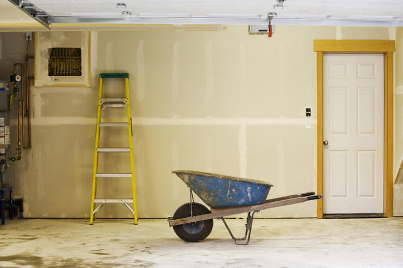 无人,横图,室内,车库,门,华盛顿,美国,梯子,墙,手推车,摄影,彩图,bj175