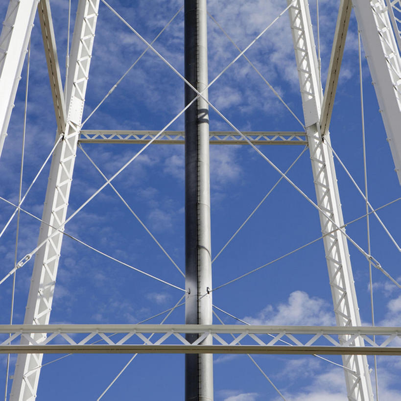 无人,方图,室外,建筑,垒,钢铁,金属,水塔,桥,建筑物,蓝色,天空,框架,摄影,吊桥,南达科他州,彩图,建筑结构,bj175