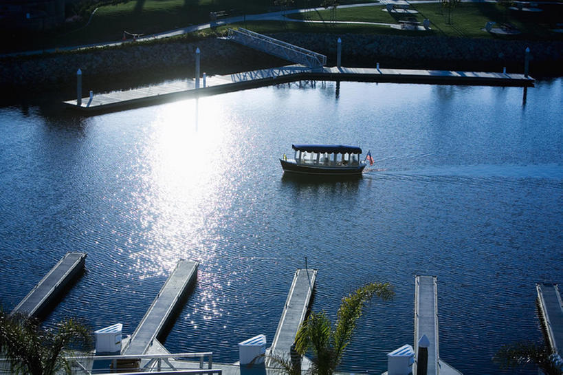 无人,码头,横图,室外,白天,留白,旅游,湖,河流,船,美国,蓝色,摄影,加利福尼亚,观光船,彩图,旅行,bj175